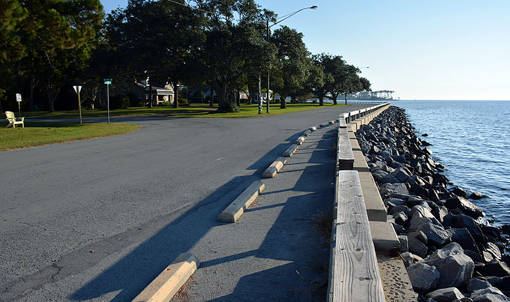 Parking at Lou Mac Park in Oriental, NC