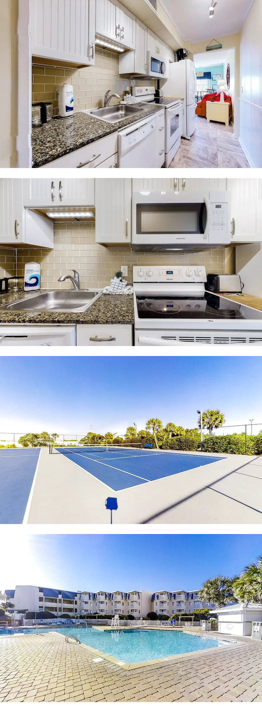 Third-floor courtyard condo with balcony...